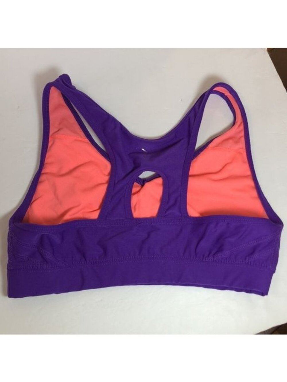 Old Navy Active Womens Sports Bra Purple Racerback WIRELESS L LARGE - Picture 5 of 5